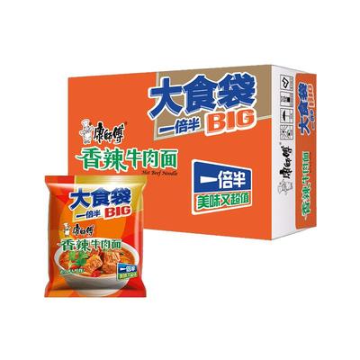 康师傅大食袋香辣牛肉24袋泡面