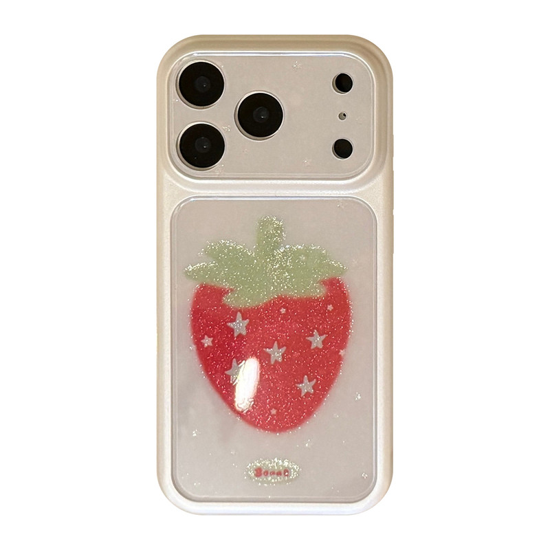 清新细闪草莓适用iPhone手机壳