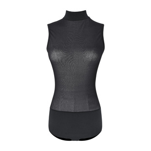 HCDANCE拉丁舞服新款小立领性感网纱无袖练功服连体上衣DS1036