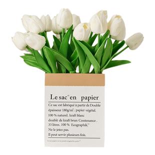 韩风ins风郁金香花束创意北欧家居装饰品仿真花纸袋花艺套装摆件