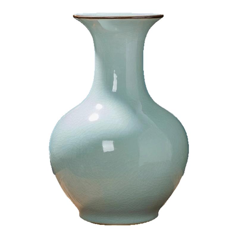 景德镇陶瓷花瓶摆件仿古官窑复古干花插花新中式客厅玄关家居饰品