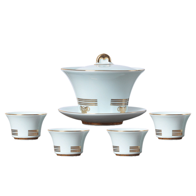 千峰越瓷中式泡茶碗功夫茶具青瓷