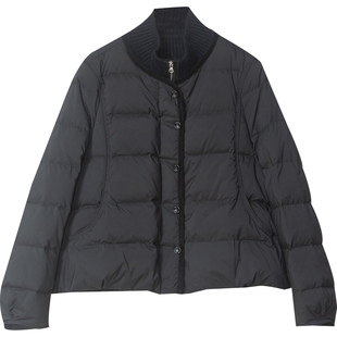 时尚洋气白鸭绒羽绒服女针织拼接假两件2025冬季新款外套上衣9552