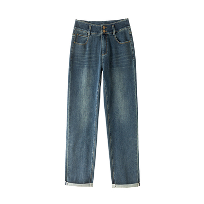 戈洛瑞丝复古九分烟管直筒牛仔裤