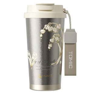 tomic特美刻纯钛咖啡杯一盖双饮铃兰花开钛杯复古高颜值保温水杯
