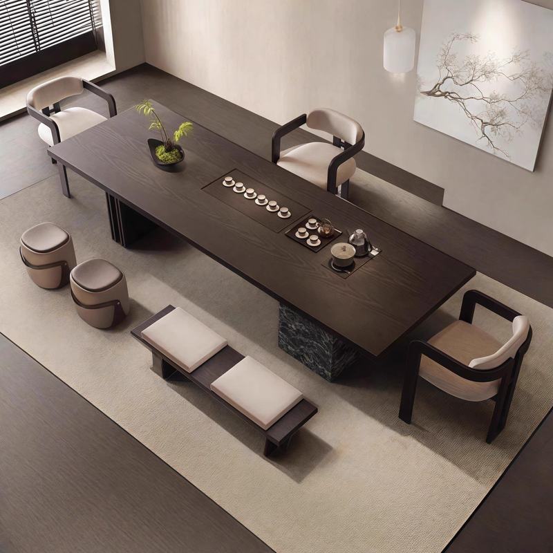 实木轻奢岛台茶桌茶具茶台一整套家用客厅办公室2025新款高级感桌