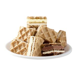 海麟娃五层厚切威化饼干熔岩威化饼巧克力芝士夹心饼干办公室零食