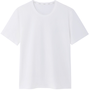 全棉时代情侣5A级抗菌圆领短袖T恤纯棉白色垂顺不易皱