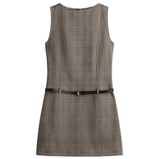 HM女装连衣裙冬季气质时尚休闲系腰带迷你连衣裙1301111