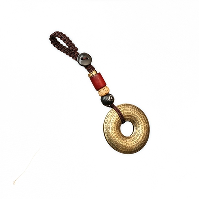 黄铜六字真言扭转乾坤平安钥匙扣