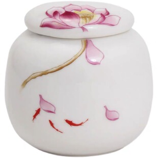 100ml白陶瓷罐分装小号瓷瓶中式商用膏方礼盒装面膜粉圆形密封罐