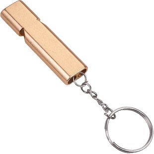 旅行野营用品小配件铝合金钥匙扣双孔爆音求生教练口哨体育训练