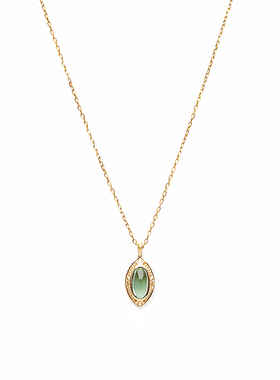 天然橄榄石复古精致银项链