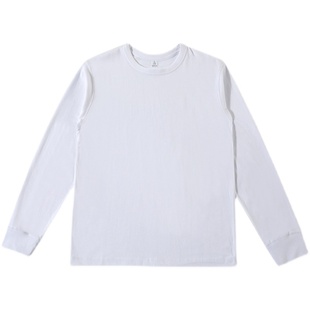 300g重磅纯棉长袖t恤宽松纯色上衣卫衣体恤打底衫内搭厚实男女