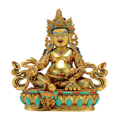 全鎏金黄财神铜像摆件