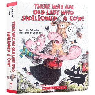There Was an Old Lady Who Swallowed a Cow! 有一个老妇人吞了一头牛英文原版纸板书低幼儿童启蒙趣味图画故事书 睡前读物 3-6岁