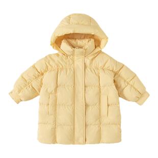 女童羽绒服90白鸭绒外套女宝宝中长款三防羽绒衣上衣儿童冬装童装