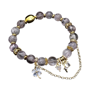 水晶diy配饰高保色铜镀蝴蝶结吊坠十字架提溜安全链条手串珠配件