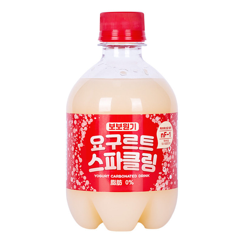 韩国啵啵元气乳酸菌碳酸饮料少女心迷你胖墩380ml*12瓶汽水饮料