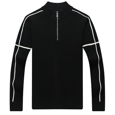 高端大牌高品质半拉链羊毛衫男潮