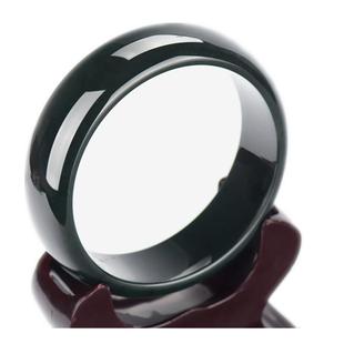 【天天特价】新疆天然A级和田墨玉手镯黑青玉墨绿玉镯玉石