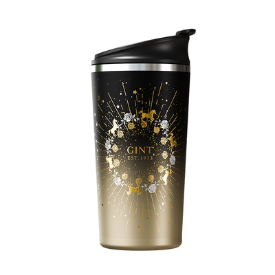 嘉特GINT马年限定款保温杯黑色金箔办公杯吸管送礼咖啡杯办公礼盒