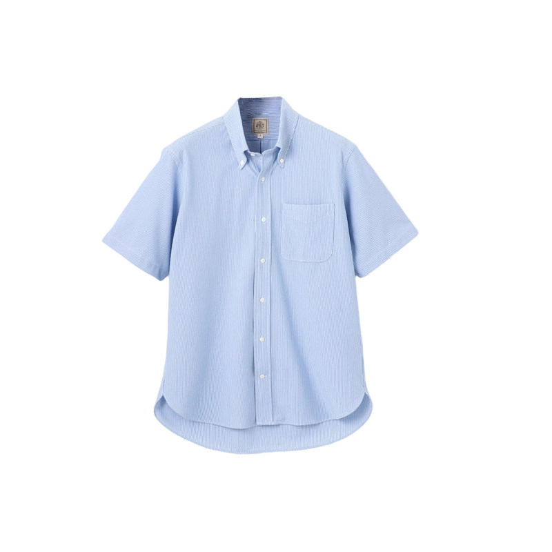 J.PRESS时尚OXFORD JERSEY鹿头纹微条纹修补口袋衬衫B.D.男ONWARD
