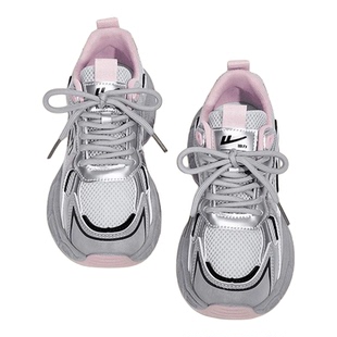 回力老爹鞋女款显脚小厚底增高夏季网面透气轻便软底超轻运动鞋子