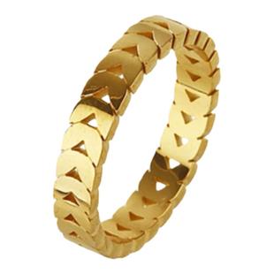 钛钢复古麦穗戒指女轻奢小众不掉色镂空素圈链条冷淡风食指戒指环