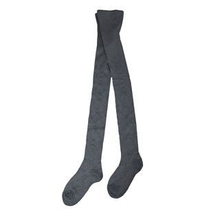 SS2L春款复古交叉线条菱形格纹暗纹提花纯色格雷系打底连裤袜女