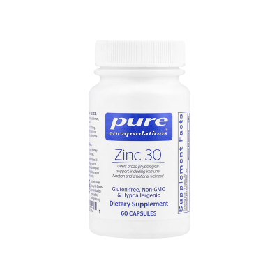 美国原装 Pure Encapsulations Zinc 15/30mg 吡啶甲酸锌备孕60粒