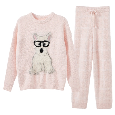 MYBODY商场同款冬季新款睡衣女款可爱动物软乎乎半边绒保暖家居服