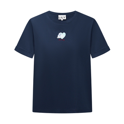 LILY通勤萌宠莫代尔纯色小猫短袖