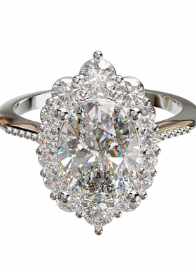 壹钻18K金轻奢闪耀订婚戒可定制