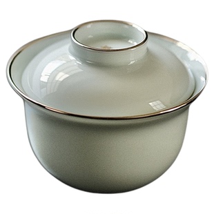 不亦室 枢院手作白瓷盖碗描白金 小容量60ml盖碗 主泡器茶器