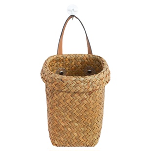 海草编织收纳筐厨房壁挂放生姜大蒜杂物小篮子零食发圈整理置物篮