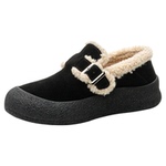 韩版大码女鞋41-43厚底勃肯鞋2025新款秋冬加绒保暖棉鞋毛毛鞋女