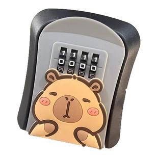 装修密码钥匙盒防盗民宿壁挂免打孔密码锁粘贴式家用门口猫眼安装