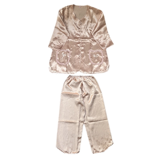 结婚新娘睡衣上头用品香槟色龙凤褂秀禾服打底内衬中袖七分裤套装