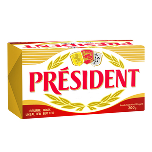 总统发酵黄油200g烘焙家用食用煎牛排专用法国进口动物面包雪花酥