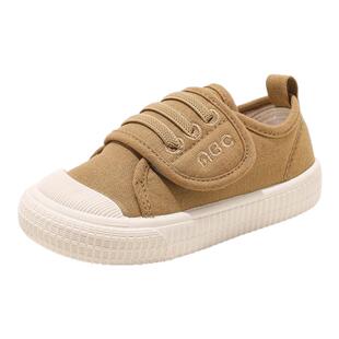 ABCkids童鞋男童学步鞋2025春季新款儿童帆布鞋魔术贴透气宝宝鞋