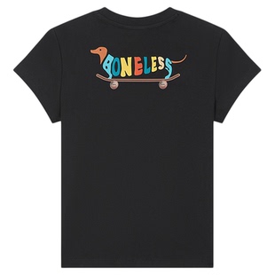 BONELESS趣味滑板小狗弹力修身短袖T恤夏季凉感速干显瘦上衣女款