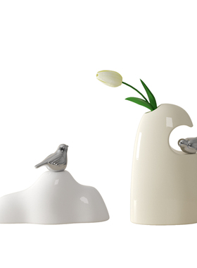 奶油风客厅玄关石来运转摆件