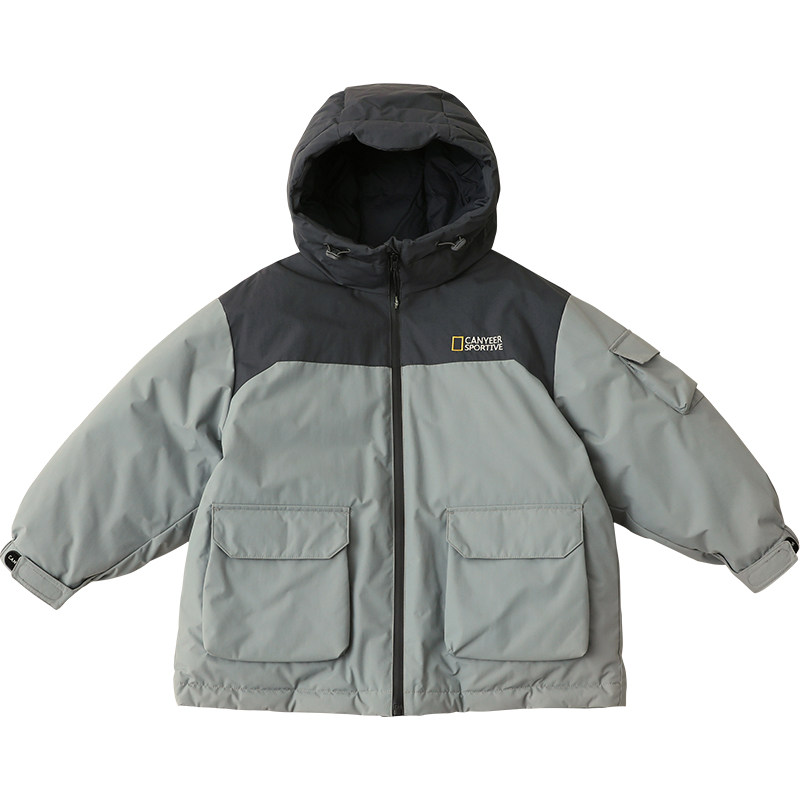 儿童羽绒服中长款拼接2025冬季新款男童羽绒服女童加厚外套C4867