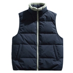 男士双面穿羽绒马甲男立领羊羔绒2025新款冬季加厚宽松保暖外套潮