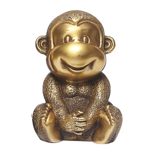 黄铜猴摆件四不萌猴家居客厅办公室装饰品猴生肖猴子乔迁生日礼品