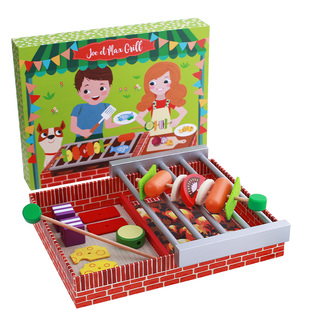 Djeco宝宝烧烤串串食材厨房过家家玩具套装仿真烤串架幼儿园3-4岁