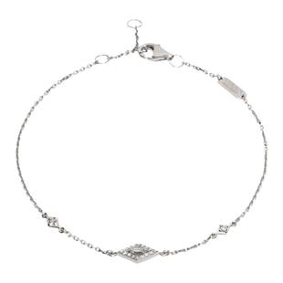 【6期免息】DJULA茱蕊 摩登系列18K金镶钻玫瑰金白金手链珠宝