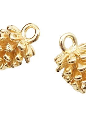 合金镀金松果吊坠2枚装