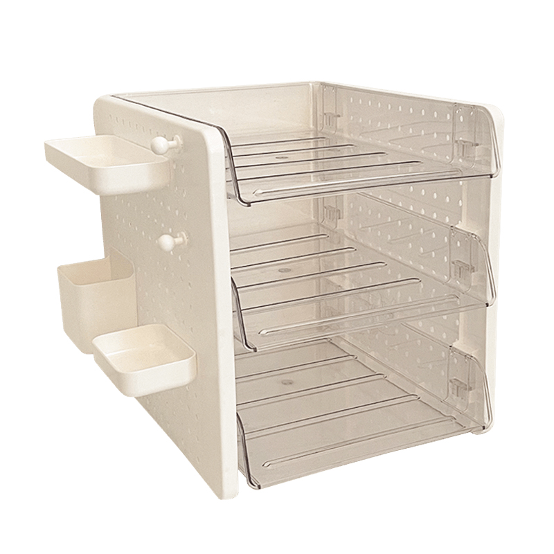 桌面洞洞板置物架多功能收纳盒学生宿舍文具书本办公室工位整理架